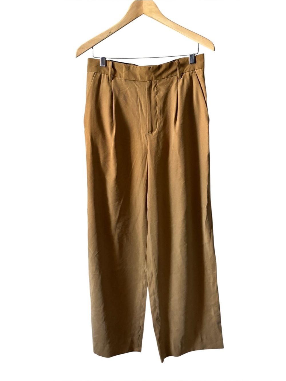 Banana Republic Pleated Wide Leg Trousers Camel Tan Petite Size 10P NWT